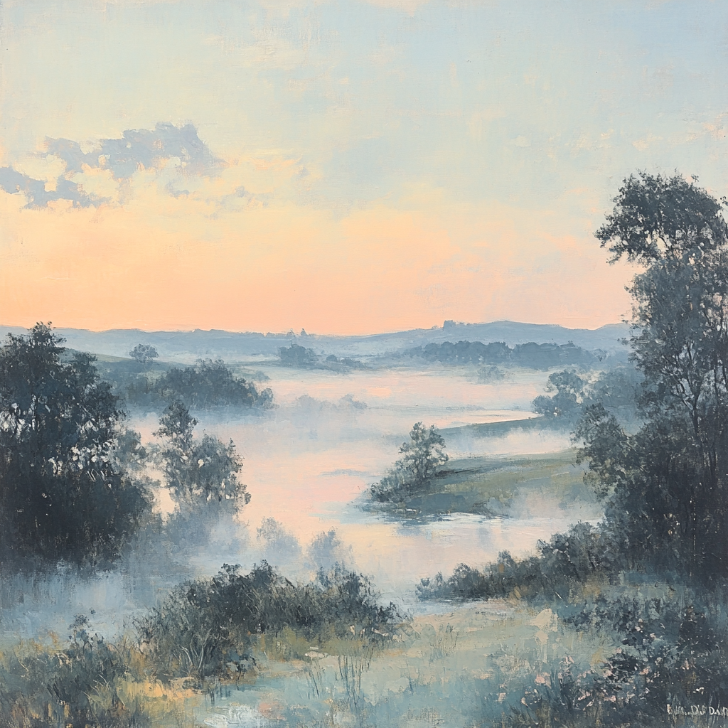 Edgar Degas Inspired Ethereal Morning Mist paint by color