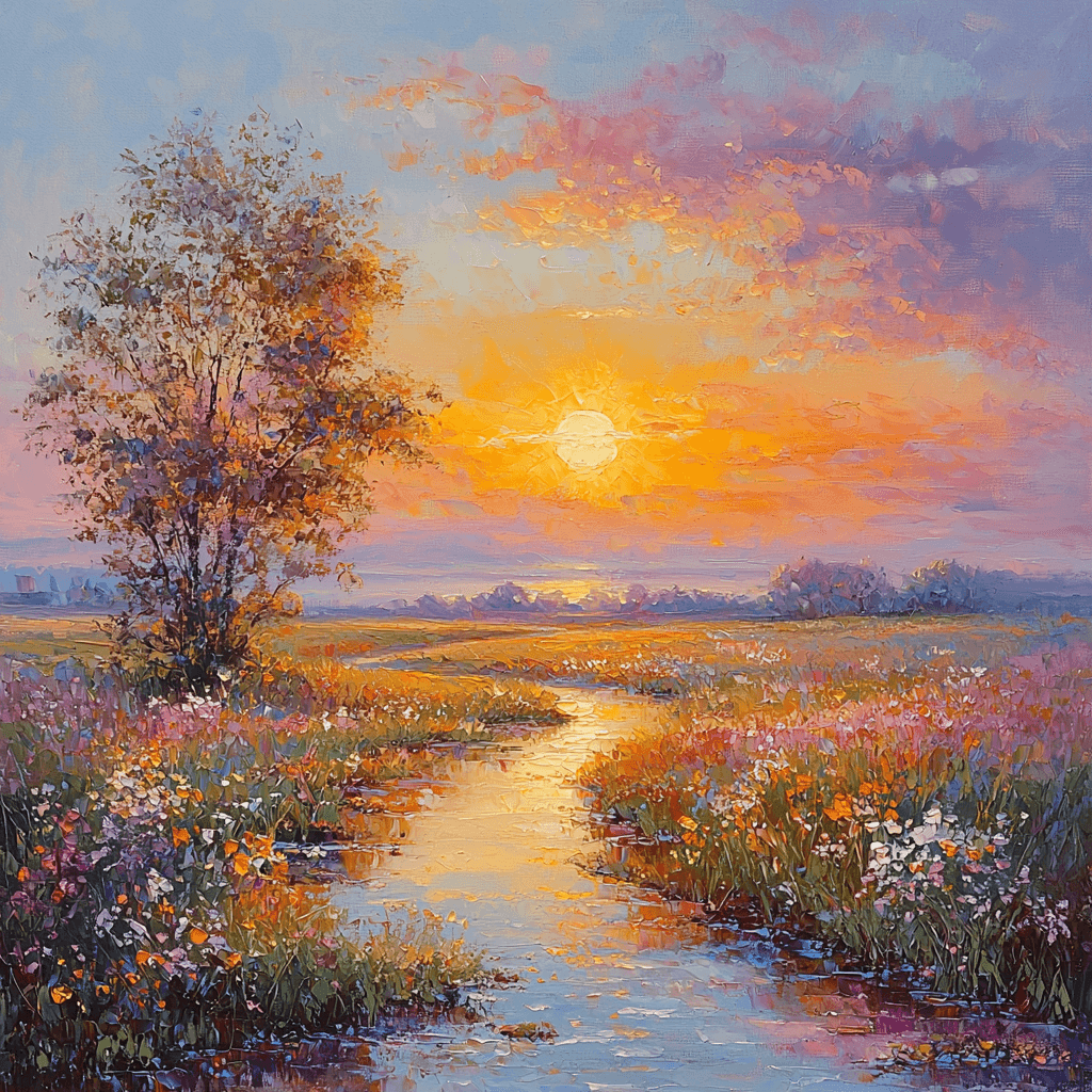 Turner Inspired Romantic Sunset Serenity - DIY Painting By Numbers Kit
