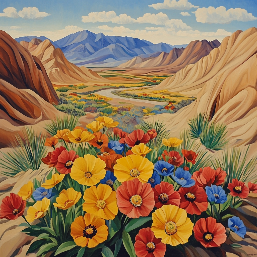 Georgia OKeeffe Inspired Desert Blooms Painting by numbers kit