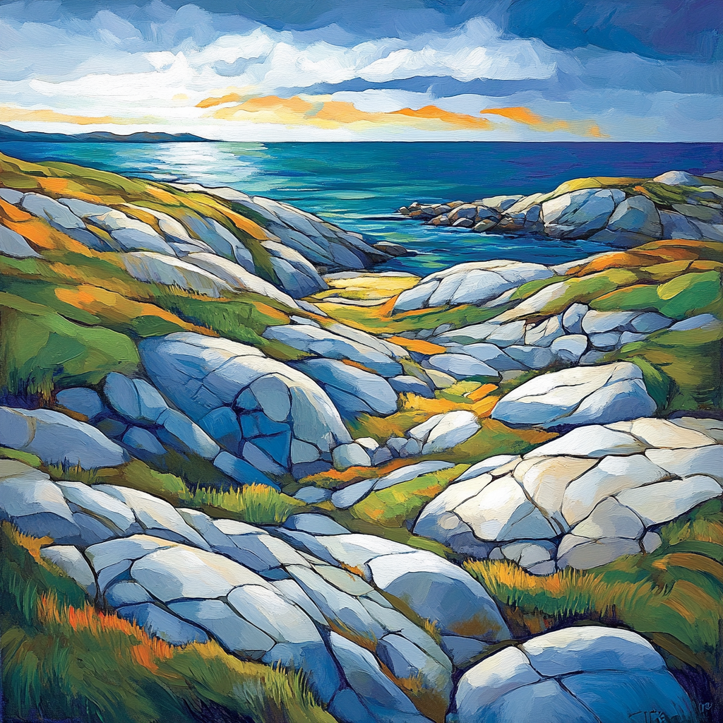 Edvard Munch Inspired Trembling Rock Formations Painting by numbers kit