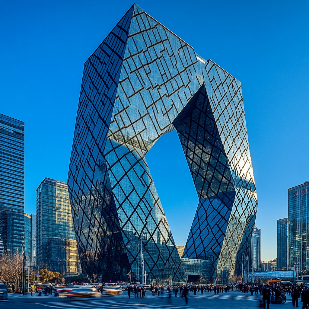 Modern Architecture Of The CCTV Headquarters Tower Beijing China paint by numbers