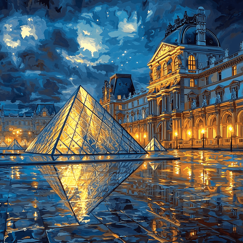 The Louvre Pyramid Paint By Color