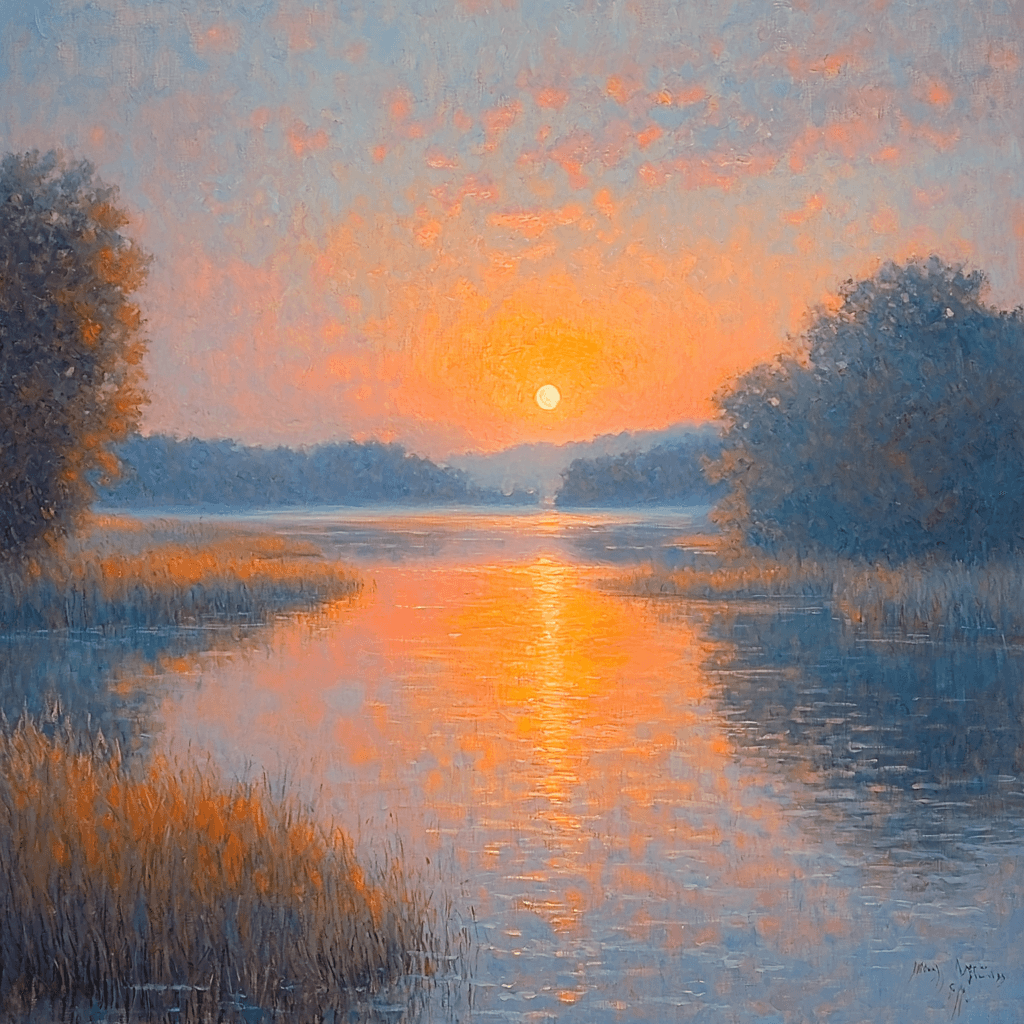 Claude Monet Inspired Monet's Evening Serenity Numbered Painting Kits