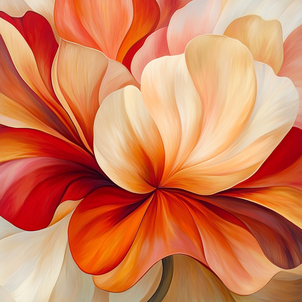 Georgia OKeeffe Inspired Vibrant Desert Flowers Number painting