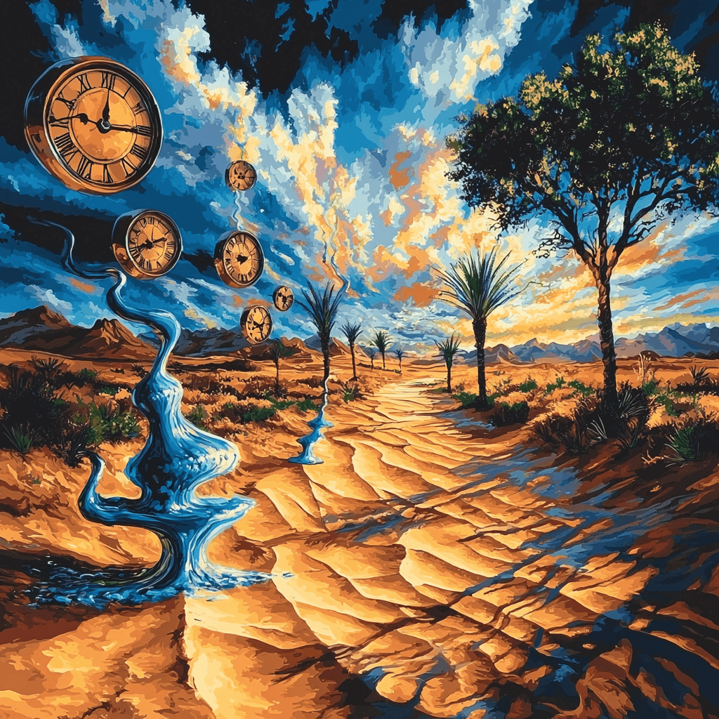 Salvador Dali Inspired Dali's Surreal Desert Mirage Paint By Numbers