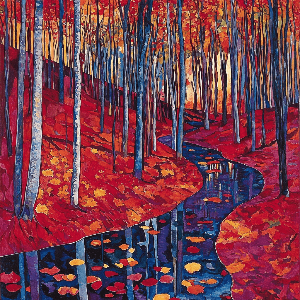 Wassily Kandinsky Inspired Expressionist Autumn Woods Paint By Numbers