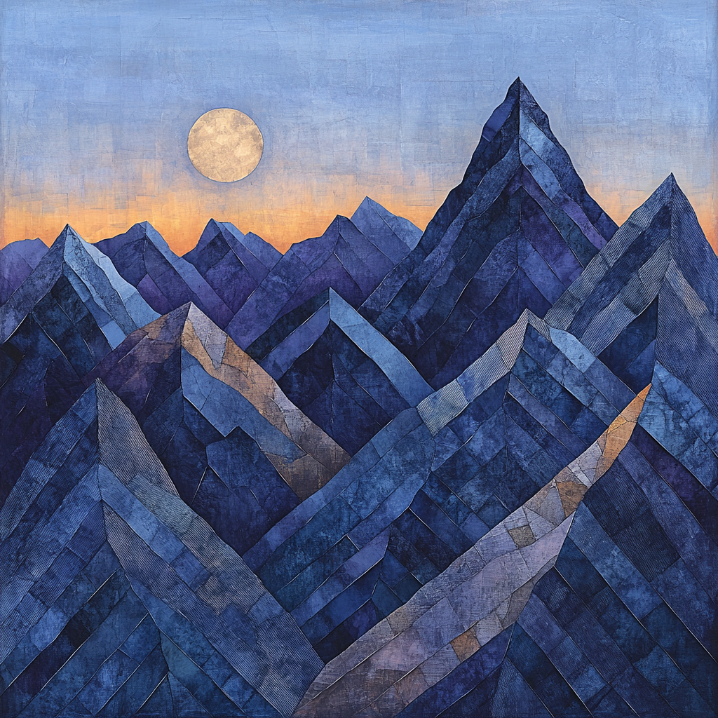 Pablo Picasso Inspired Angular Mountain Evening Numbered painting kits