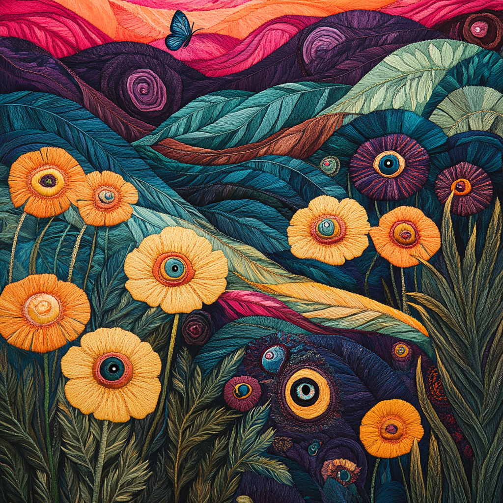 Frida Kahlo Inspired Winged Memory Garden Number painting