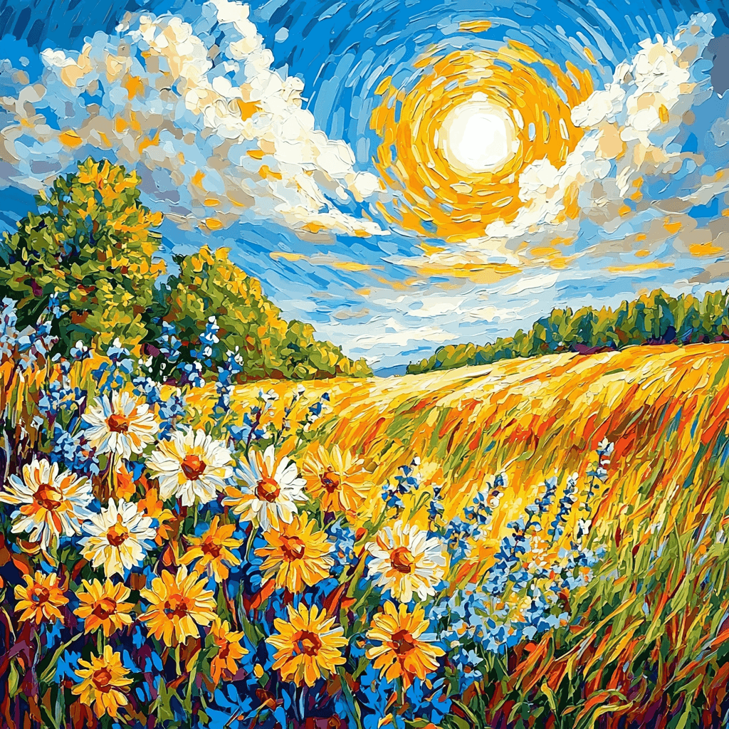 Vincent Van Gogh Inspired Rays Of Sunshine DIY Paint By Numbers