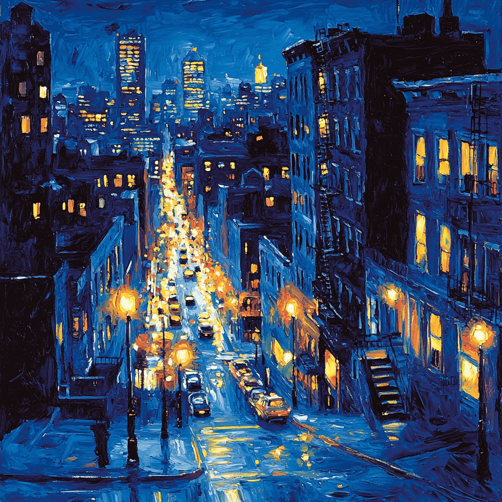 Edward Hopper Inspired Urban Energy Paint By Color