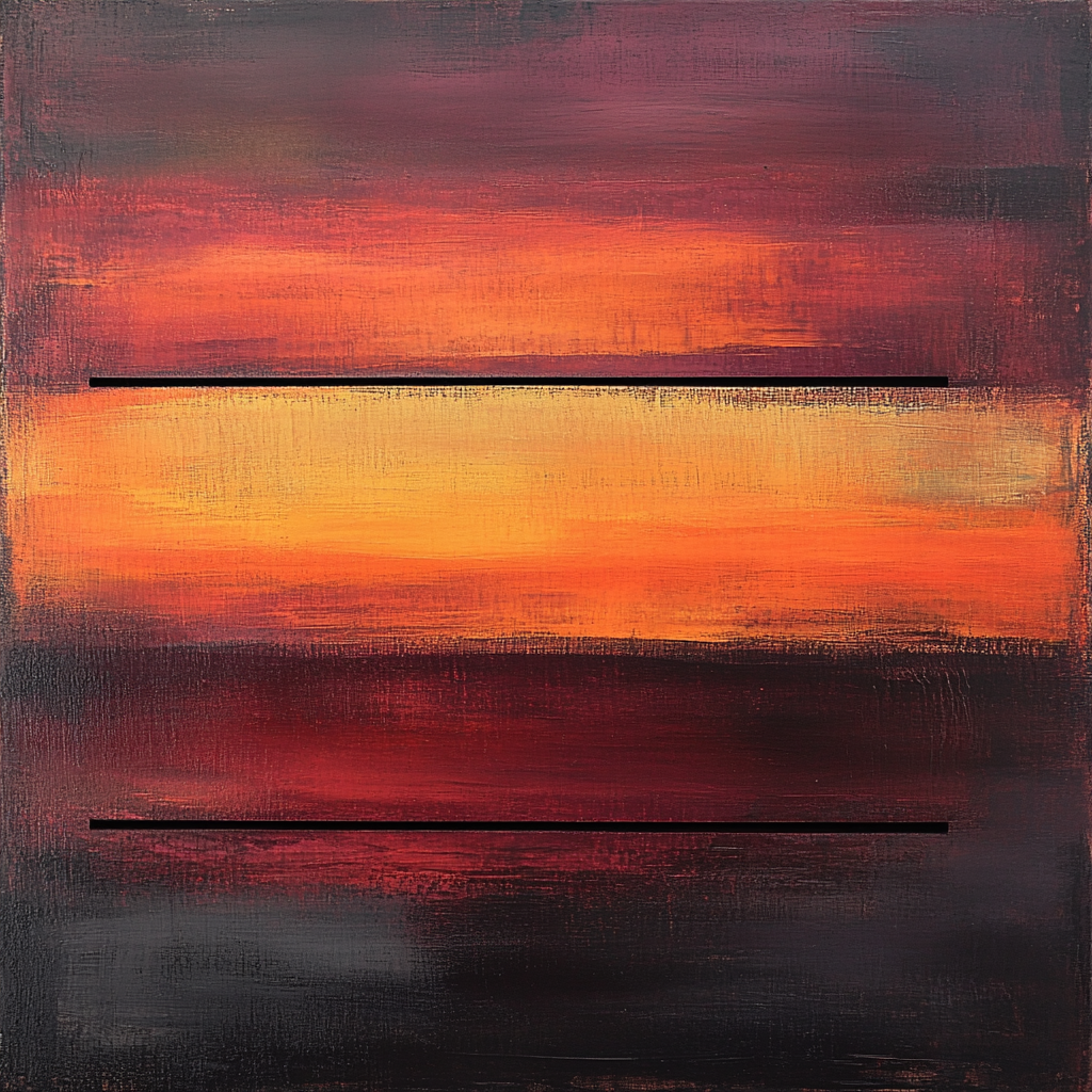 Mark Rothko Inspired Crimson Horizon Number painting