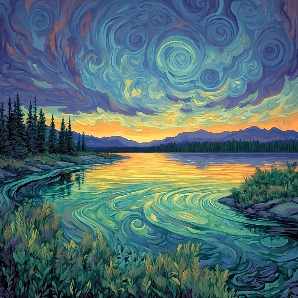 Frederick Varley Inspired Twilight Over Whispering Northern Lakes DIY paint by numbers