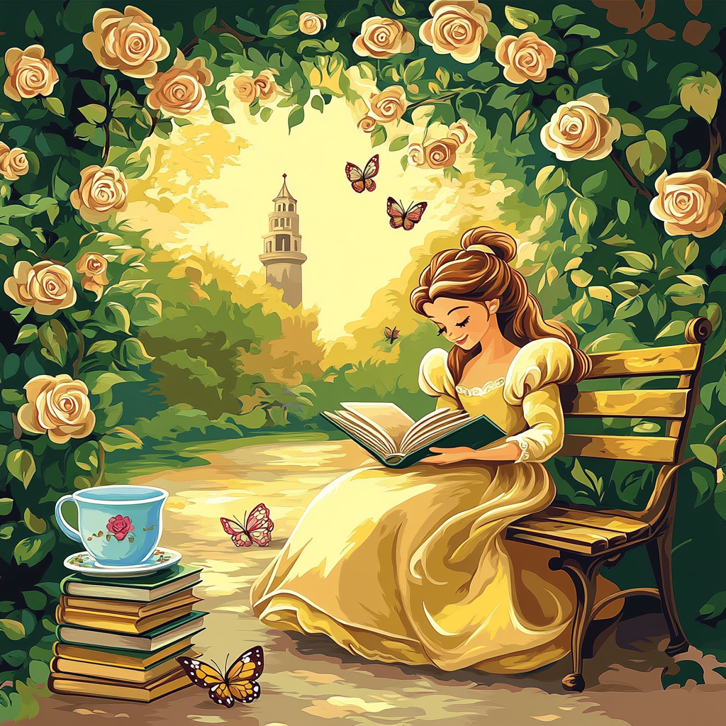 Belle Reading Garden Story Painting by numbers kit