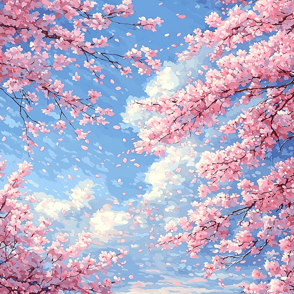 Utagawa Hiroshige Inspired Whispers Of Cherry Blossom Paint By Color