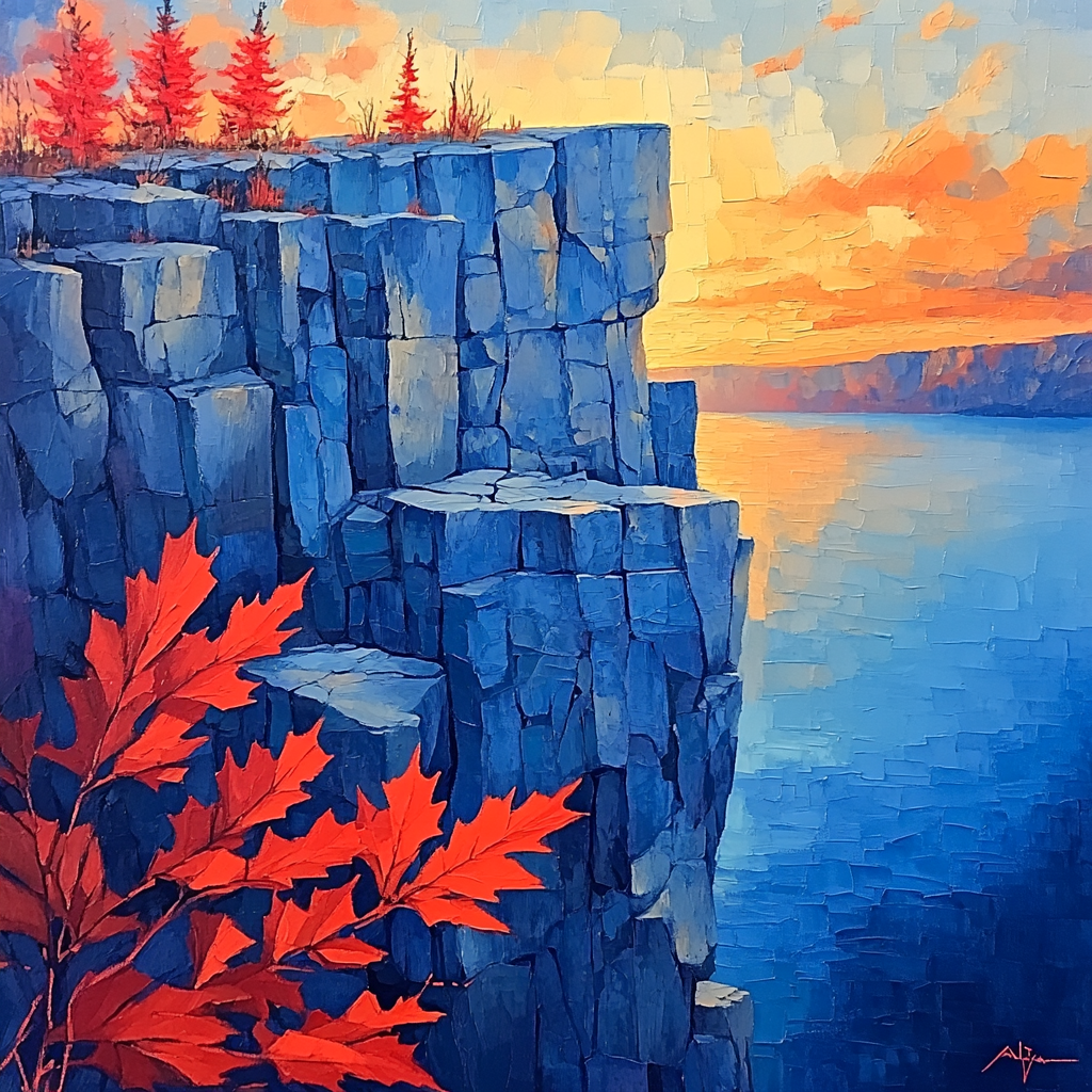 A.Y. Jackson Inspired Vibrant Rocky Escarpment Paint by numbers kits