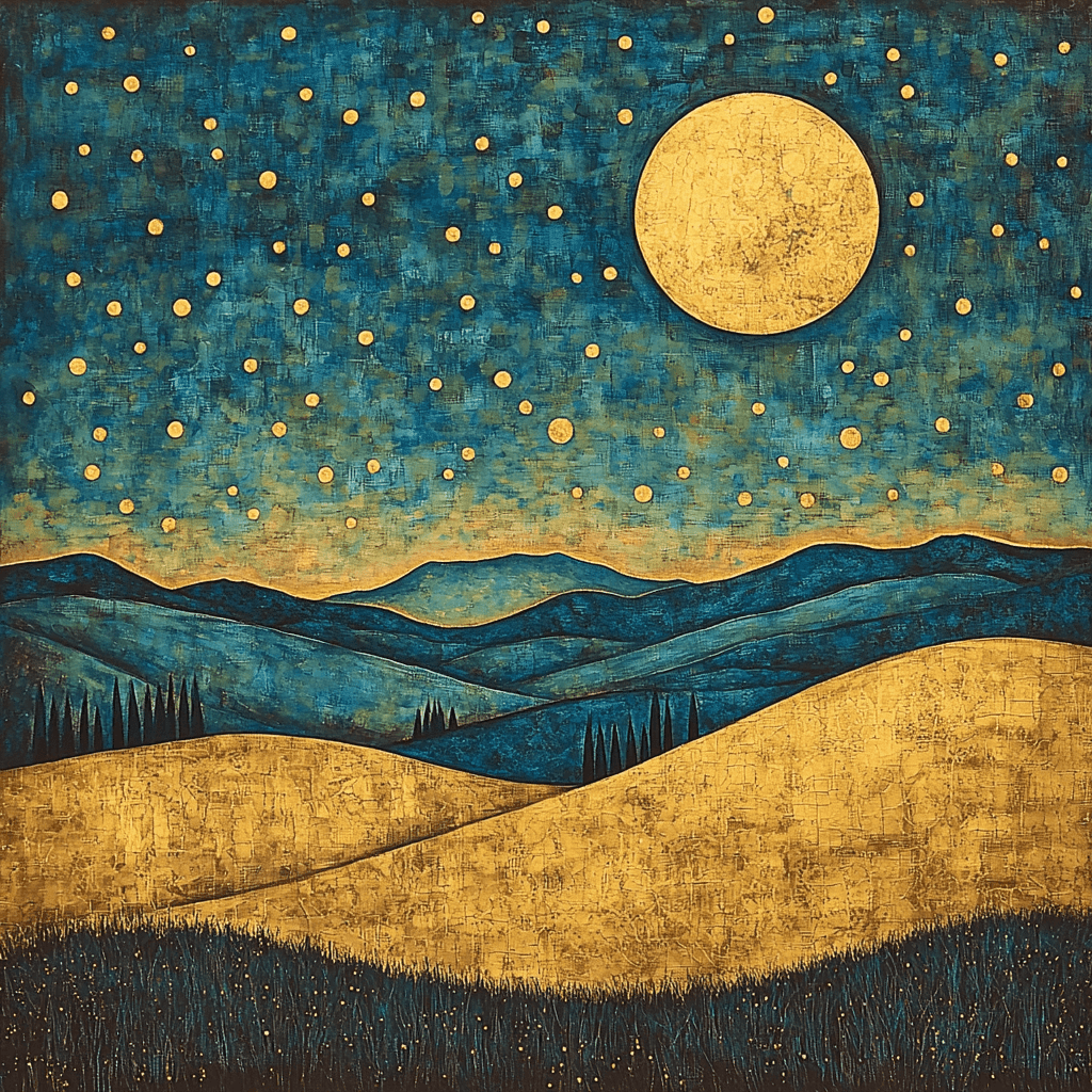 Gustav Klimt Inspired Lunar Reverie Paint By Color