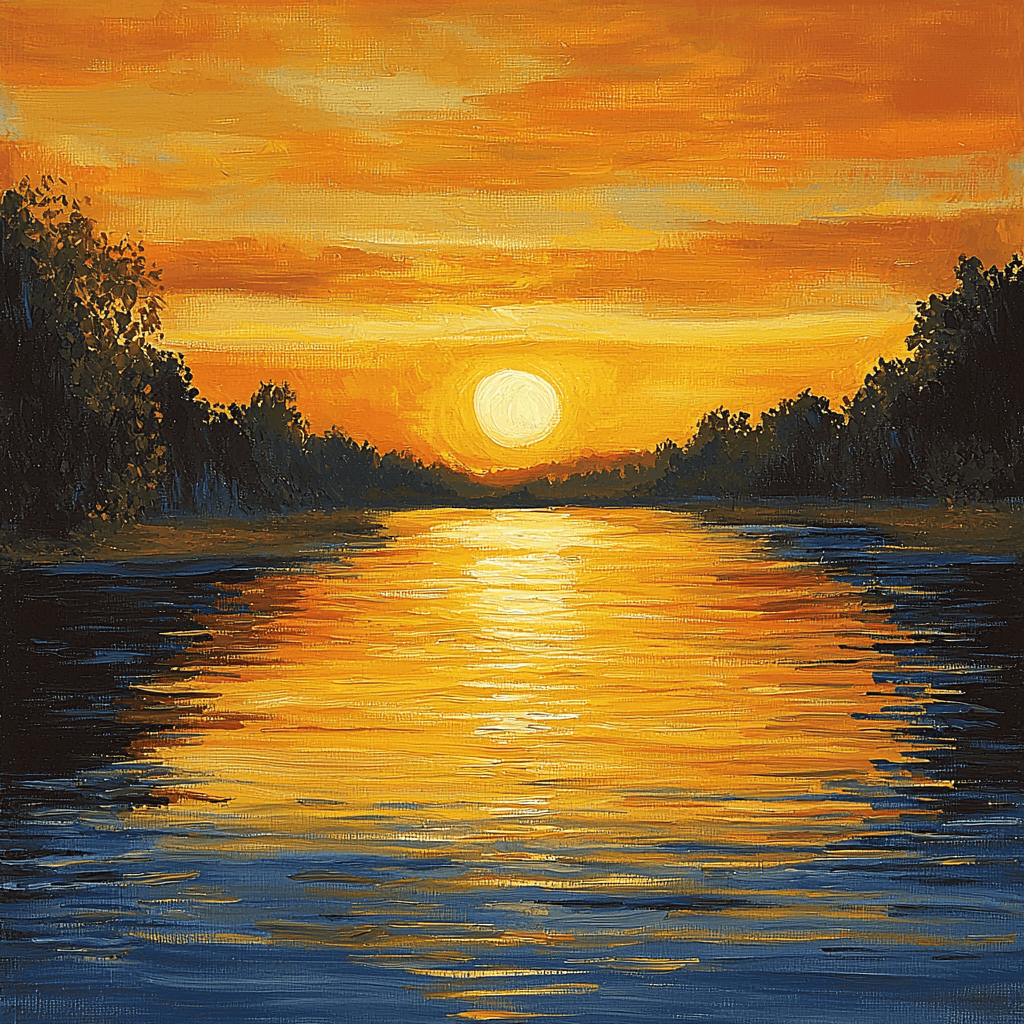 Paul Cézanne Inspired Sunset On The Riverbank Numbered Painting Kits