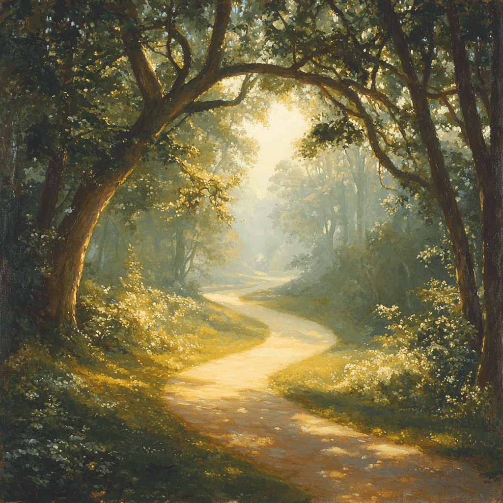 Thomas Cole Inspired Peaceful Woodland Path Numbered Painting Kits