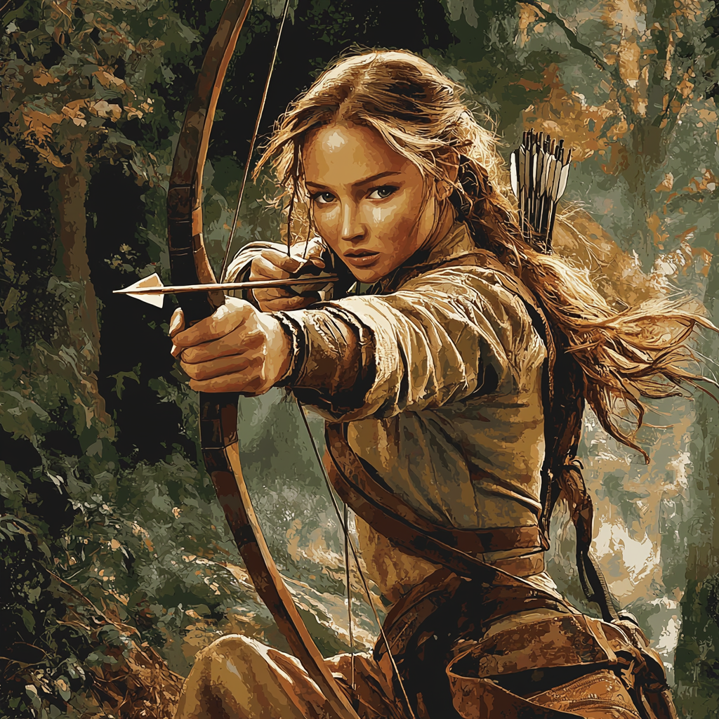 Jennifer Lawrence: The Resilient Mockingjay Rising Painting Number Kit