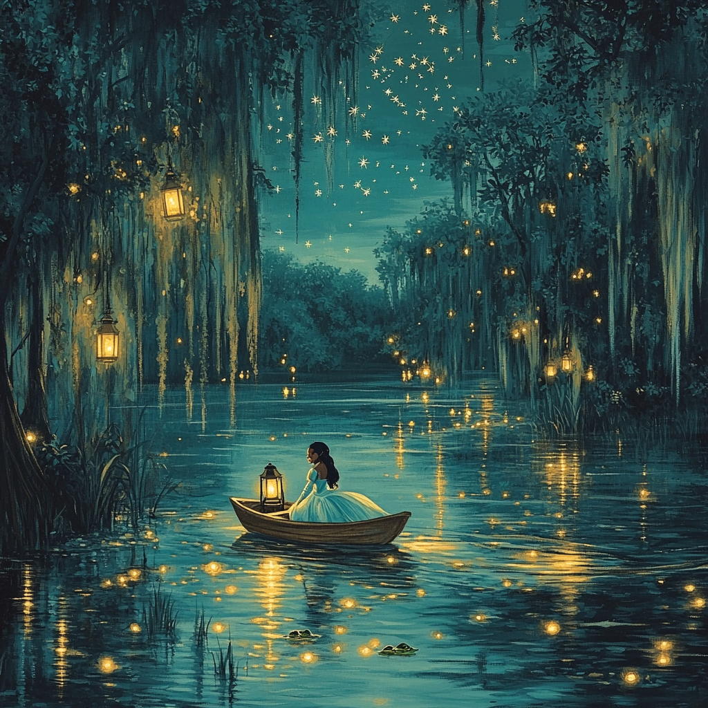 Tiana Swamp Lantern Night Paint by numbers kits