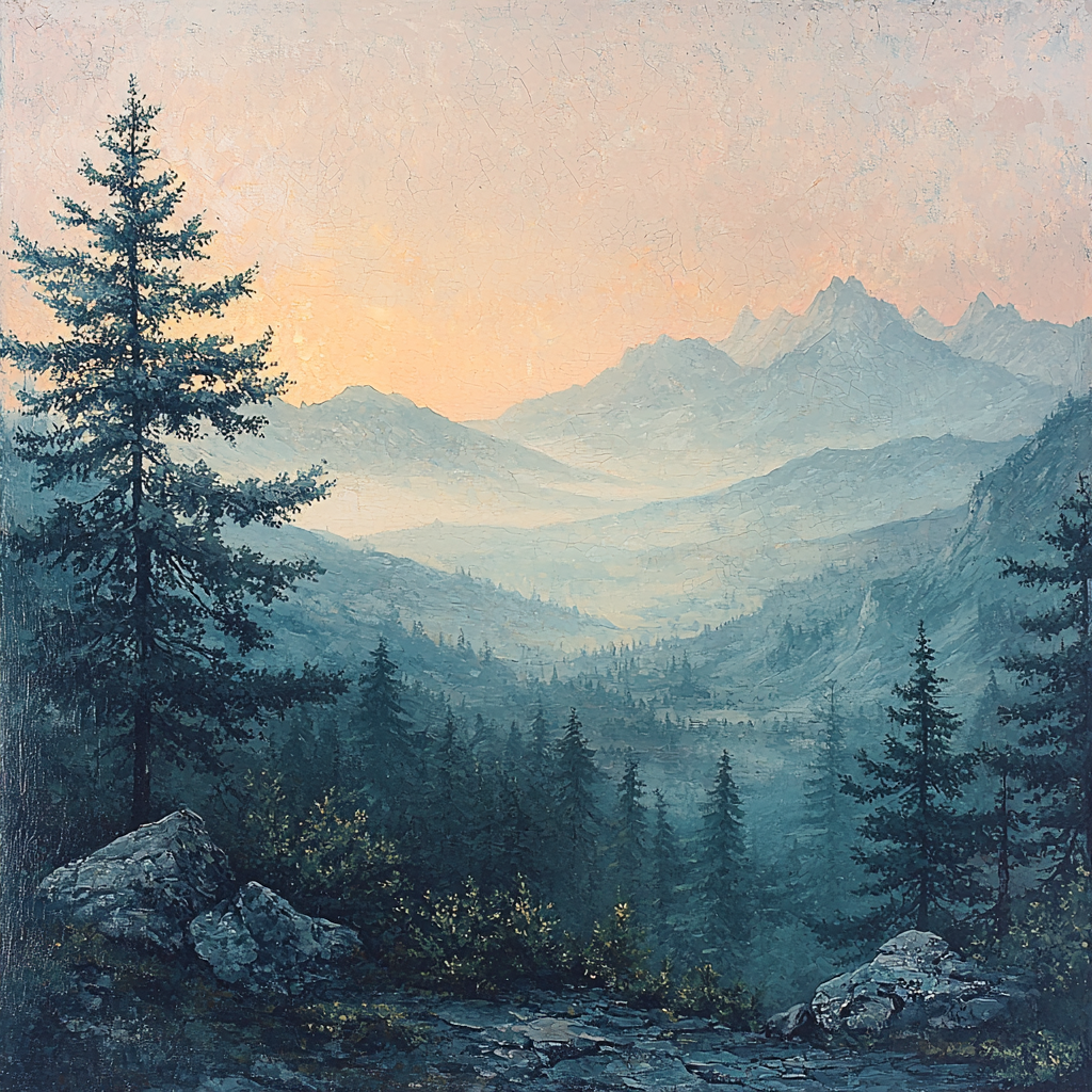 Caspar David Friedrich Inspired Dreamscape Mountain View DIY Paint By Numbers
