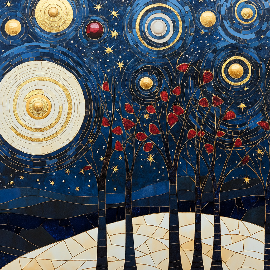 Gustav Klimt Inspired Spiral Night Canopy paint by numbers