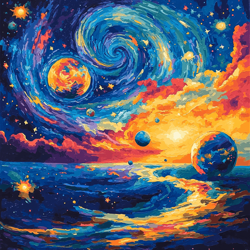 Vincent Van Gogh Inspired Van Gogh's Cosmic Connection Numbered Painting Kits