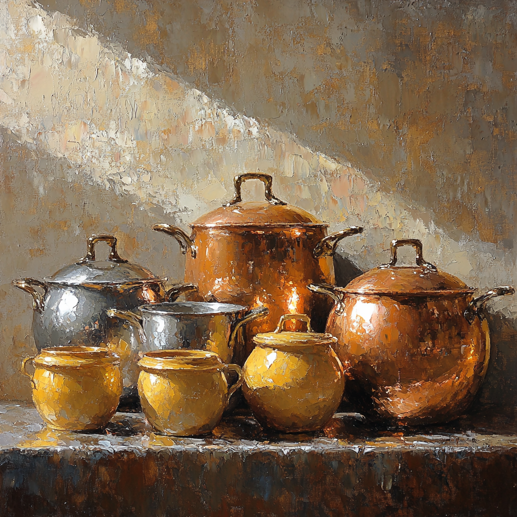 Diego Velázquez Inspired Copper Cookware Ensemble Numbered painting kits