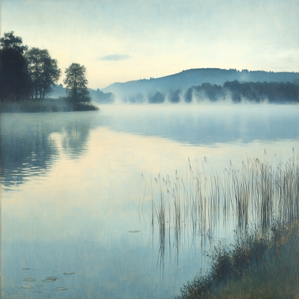 Claude Monet Inspired Foggy Lakeside Paint by numbers art