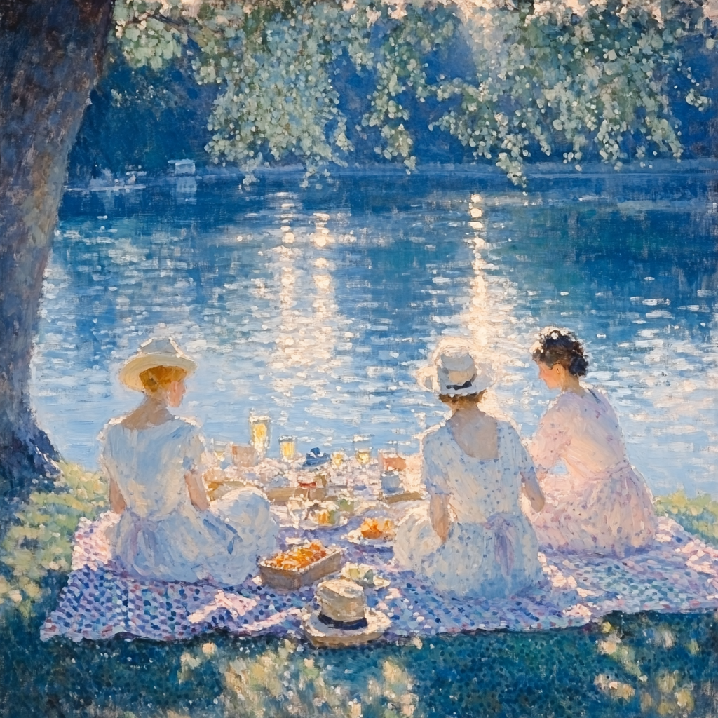Seurat Inspired Lake Picnic Paint by numbers kits