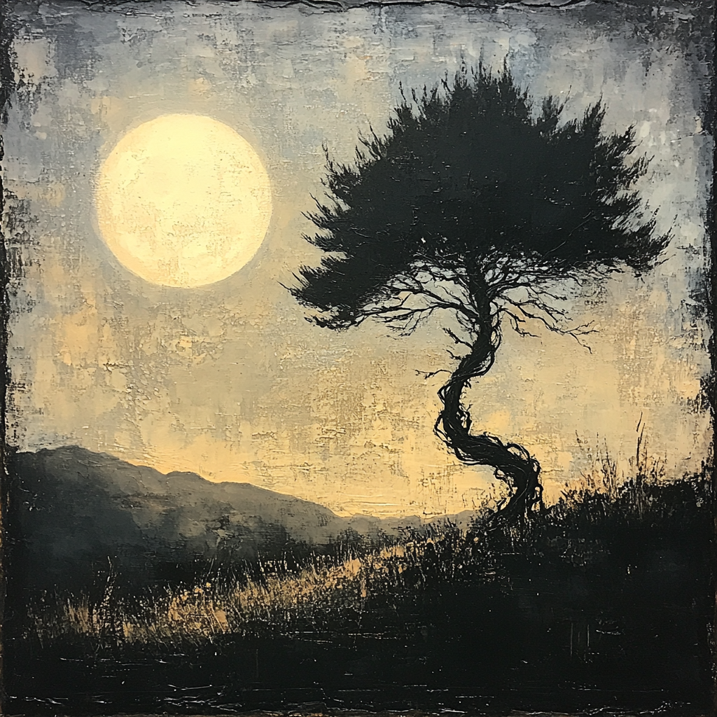 Francisco Goya Inspired Withered Cypress Silhouetted By Lunar Light Numbered painting kits