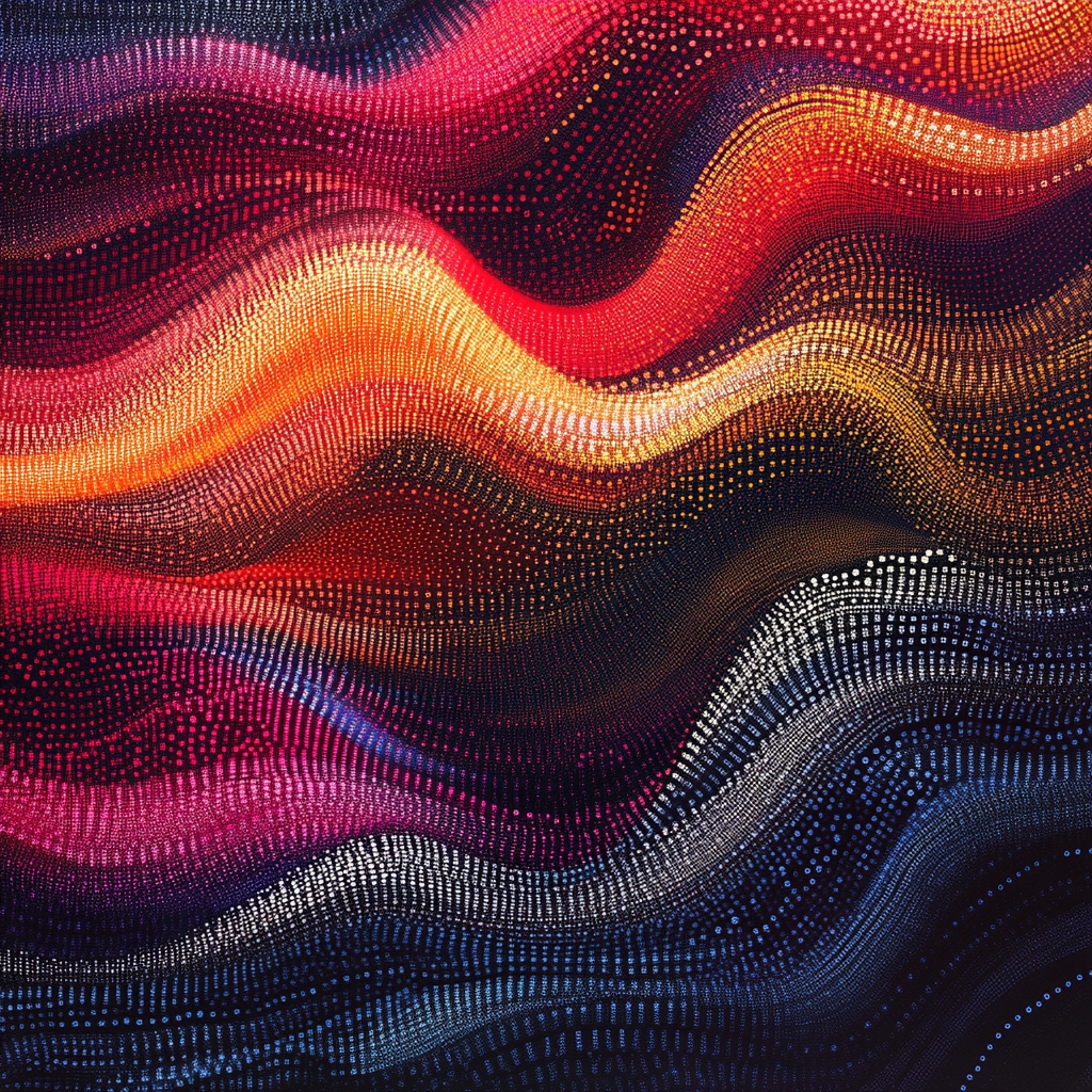 Georges Seurat Inspired Chromatic Waveform Number painting