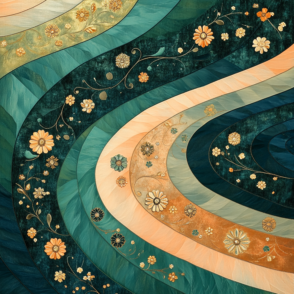 Gustav Klimt Inspired Emerald River Of Dreams DIY paint by numbers