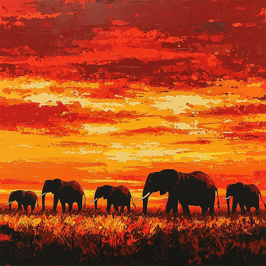 Georgia O'Keeffe Inspired Majestic Safari Silhouette Painting Number Kit