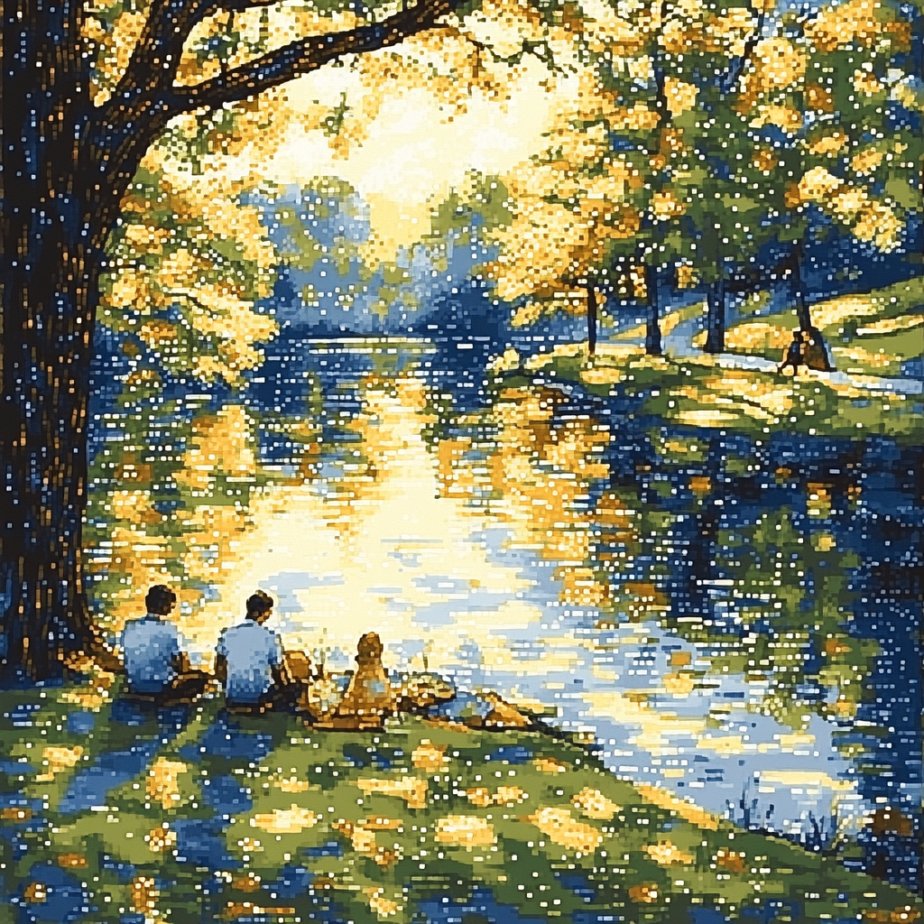 Seurat Inspired River Picnic Numbered painting kits