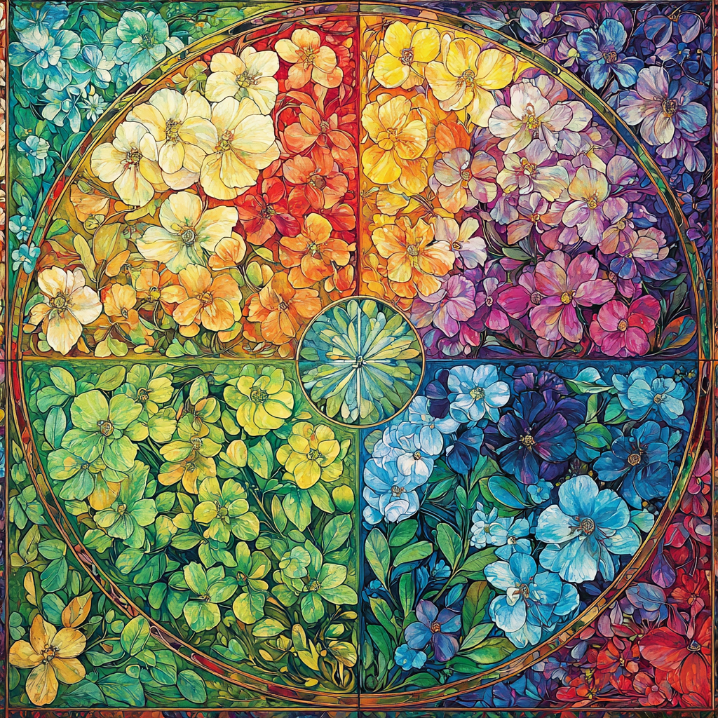 Alphonse Mucha Inspired Luminous Cascade Of Seasons Paint By Numbers