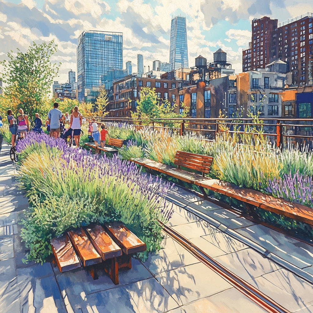 The High Line Elevated Park In Manhattan Paint by numbers art