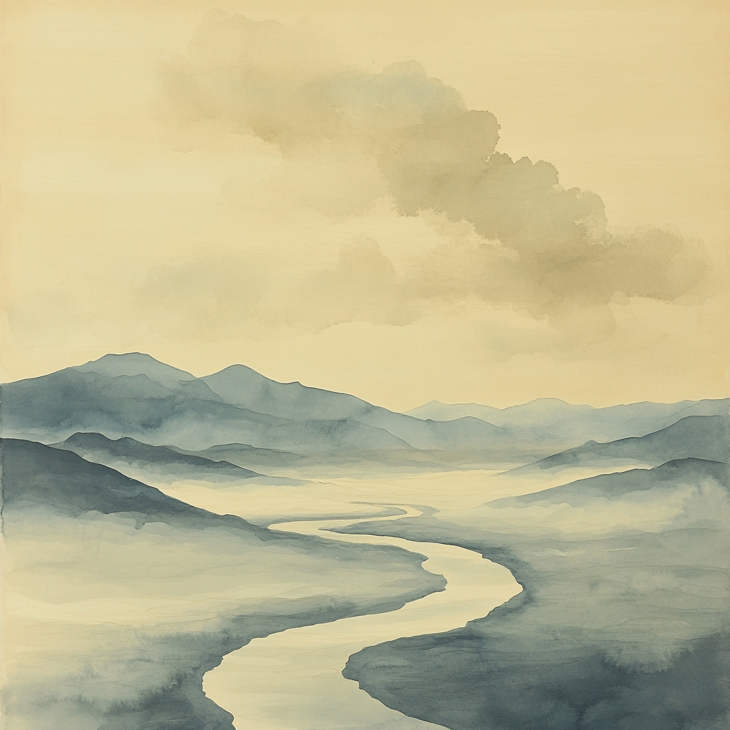 Zhao Mengfu Inspired River Of Clouds Painting by numbers kit
