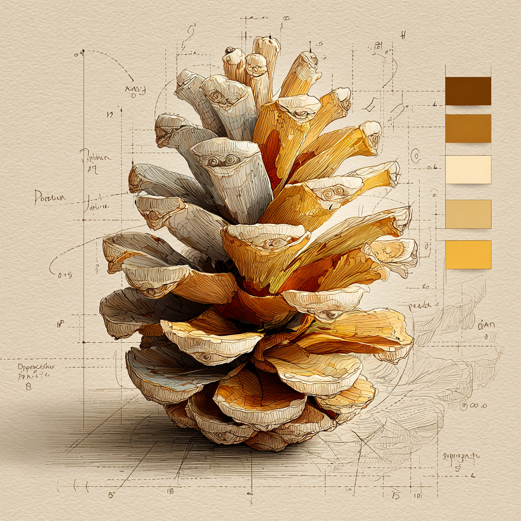 Pine Cone Geometry paint by number