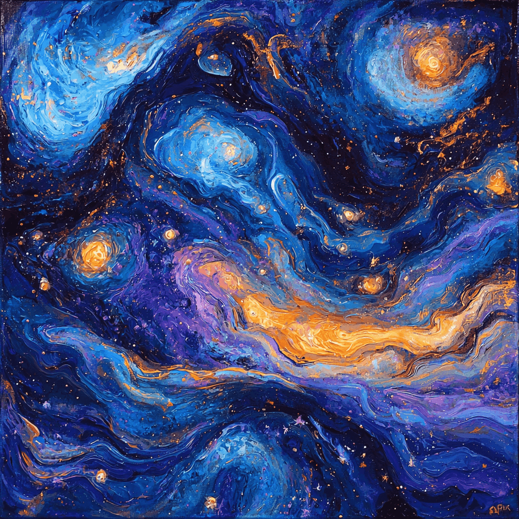 Pollock Inspired Abstract Cosmos - DIY Painting By Numbers Kit