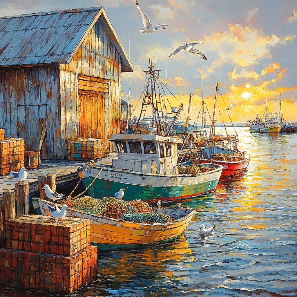 Fremantle Fishing Boat Harbor Western Australia Numbered painting kits