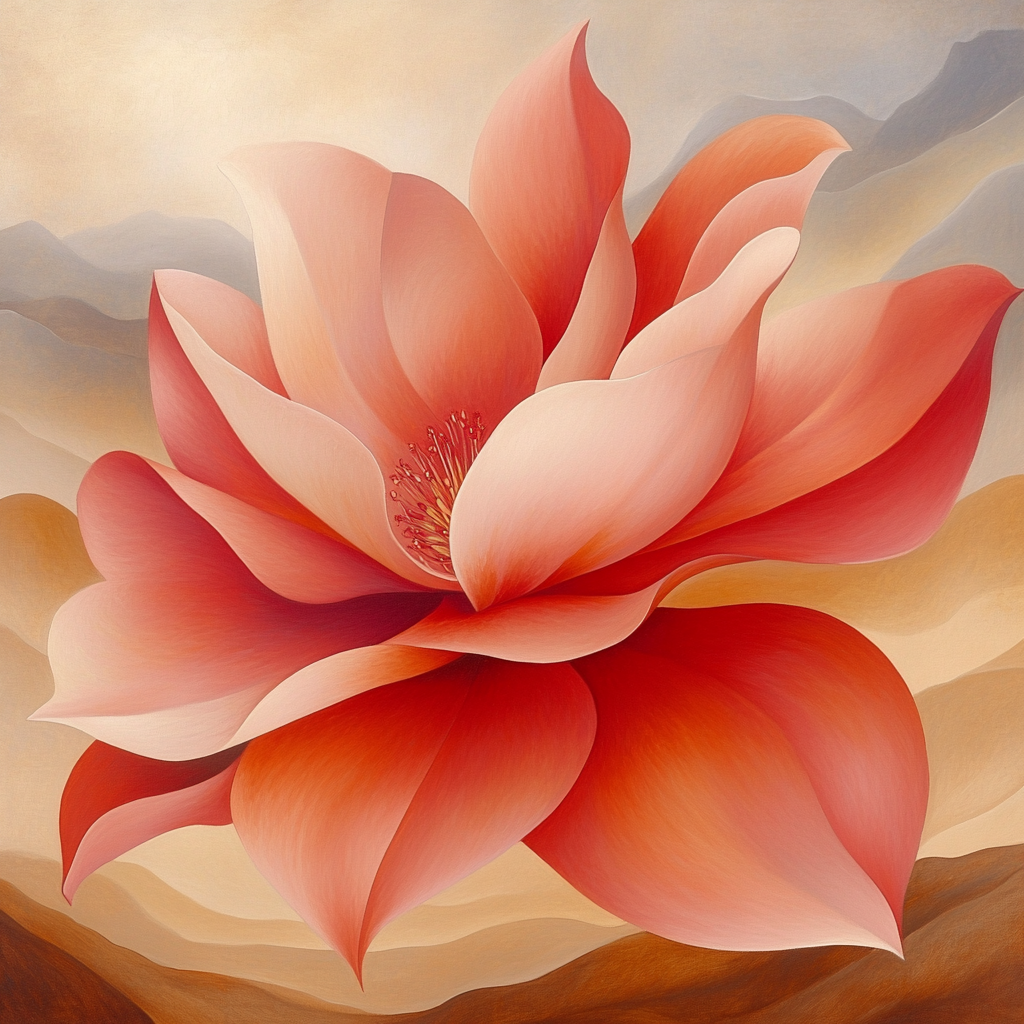 Georgia O’Keeffe Inspired Desert Bloom DIY paint by numbers
