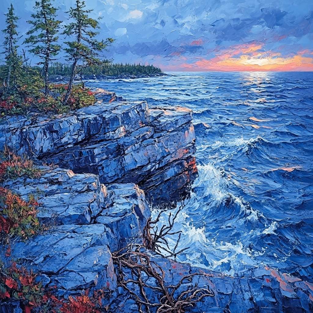 Arthur Lismer Inspired Georgian Bay Shoreline Paint by numbers art