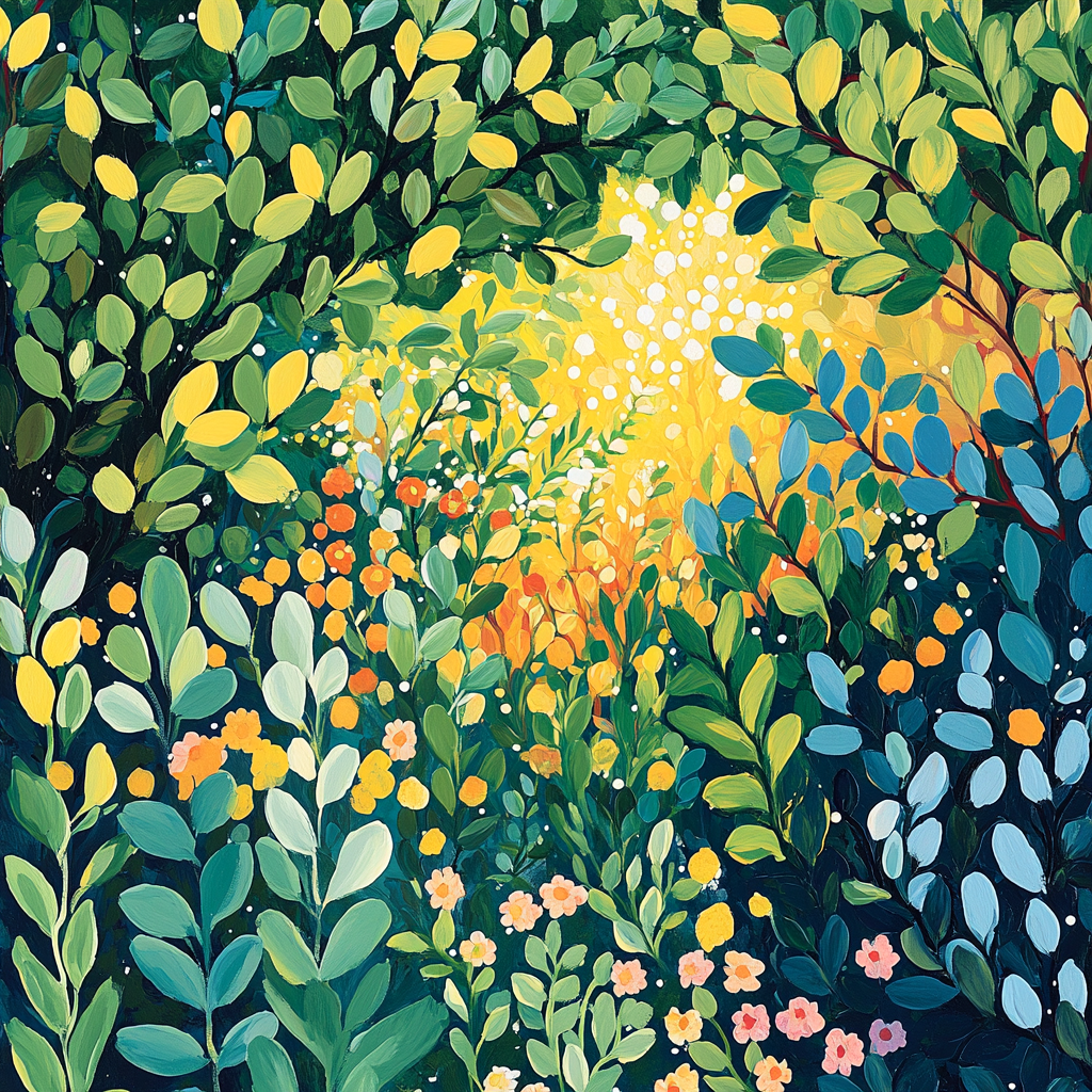 Georges Seurat Inspired Lush Garden Of Dreamscapes Numbered painting kits