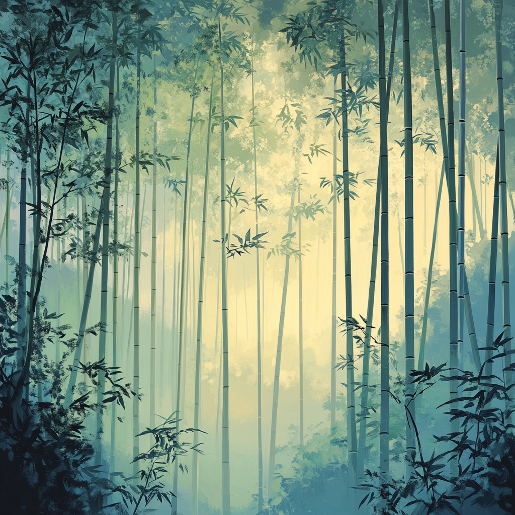 Hiroshige Inspired Whispering Bamboo Grove Paint by numbers art