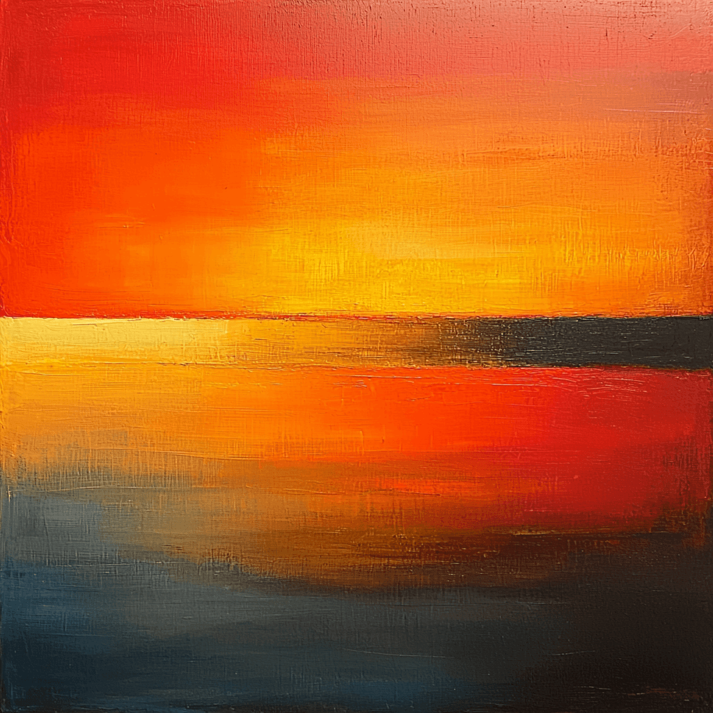 Rothko Inspired Abstract Sunset Horizon Numbered Painting Kits