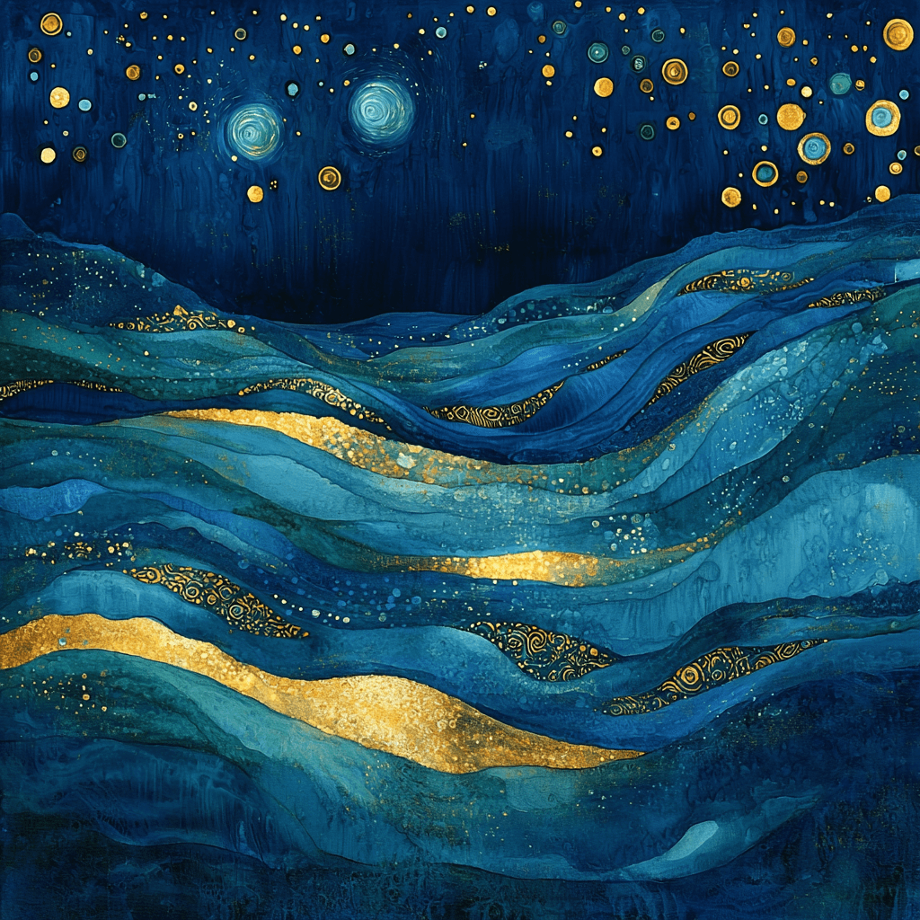 Gustav Klimt Inspired Mysterious Depths Of The Ocean Paint By Color