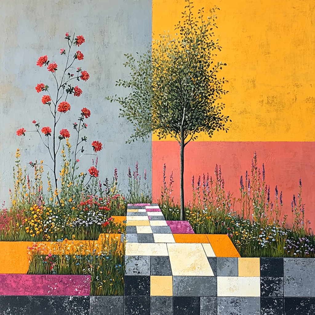 Paul Klee Inspired Garden Blueprint DIY paint by numbers