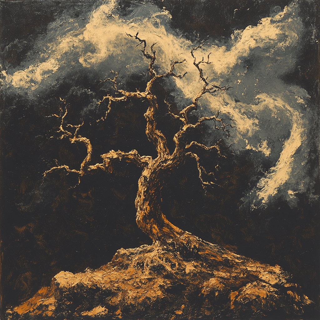 Francisco Goya Inspired Weathered Oak On Wind-Swept Ridge paint by number