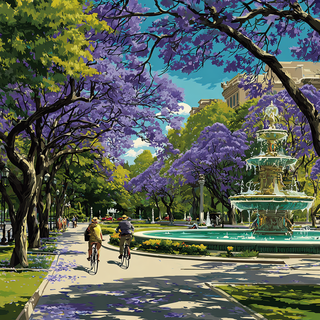 Buenos Aires Palermo Parks Argentina painting number kit